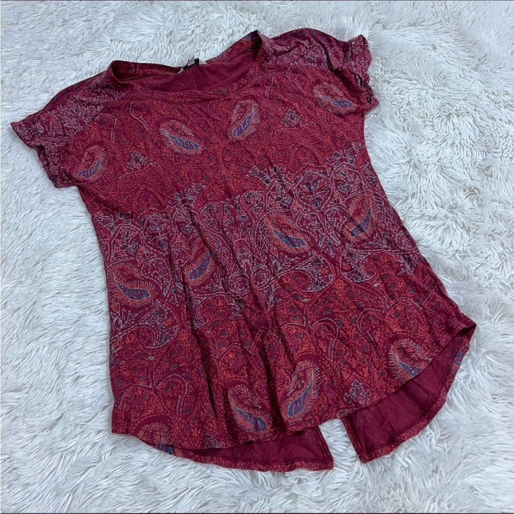 Lucky brand red short sleeve top small